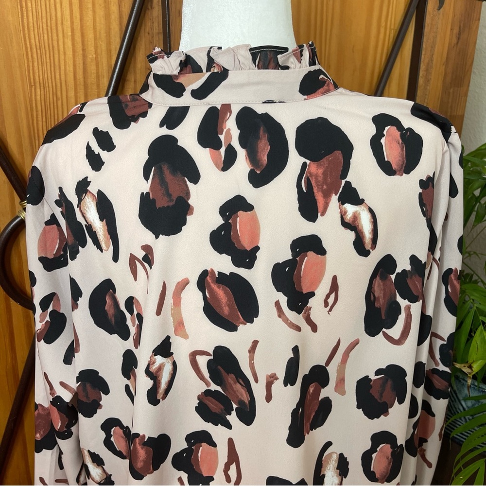 Eloquii Printed Button Down With Ruffle Neck Nwt … - image 8